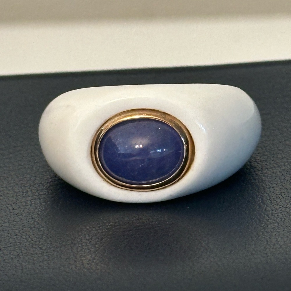 Unique ~ Amethyst Enamel Ring with 10k Gold ~ Appraised by the Antique Road Show